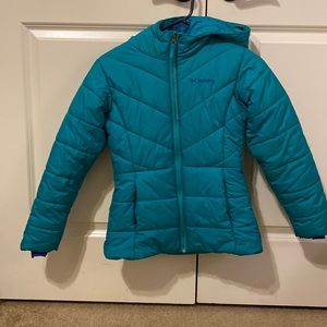 Kids M 10-12 Turquoise Columbia Puffer